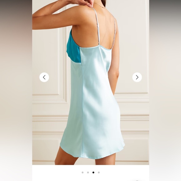 Maison Essentiele 90s It Girl Two-Tone Blue Silk Dress - Picture 3 of 3